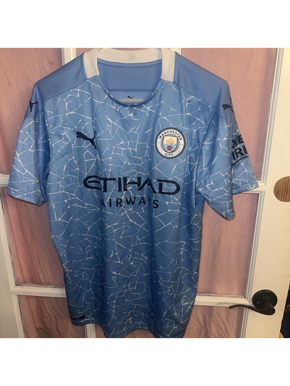 MANCHESTER CITY 2020 2021 HOME FOOTBALL SHIRT SOCCER JERSEY PUMA cecil 14 sz L